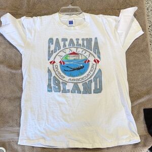 Vintage single stitch Catalina White and Blue Short Sleeve Tee